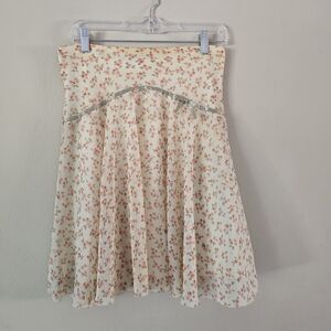 IZ BYER CALIFORNIA Vintage Women's Mini Skirt Floral Print Size Small Y2k